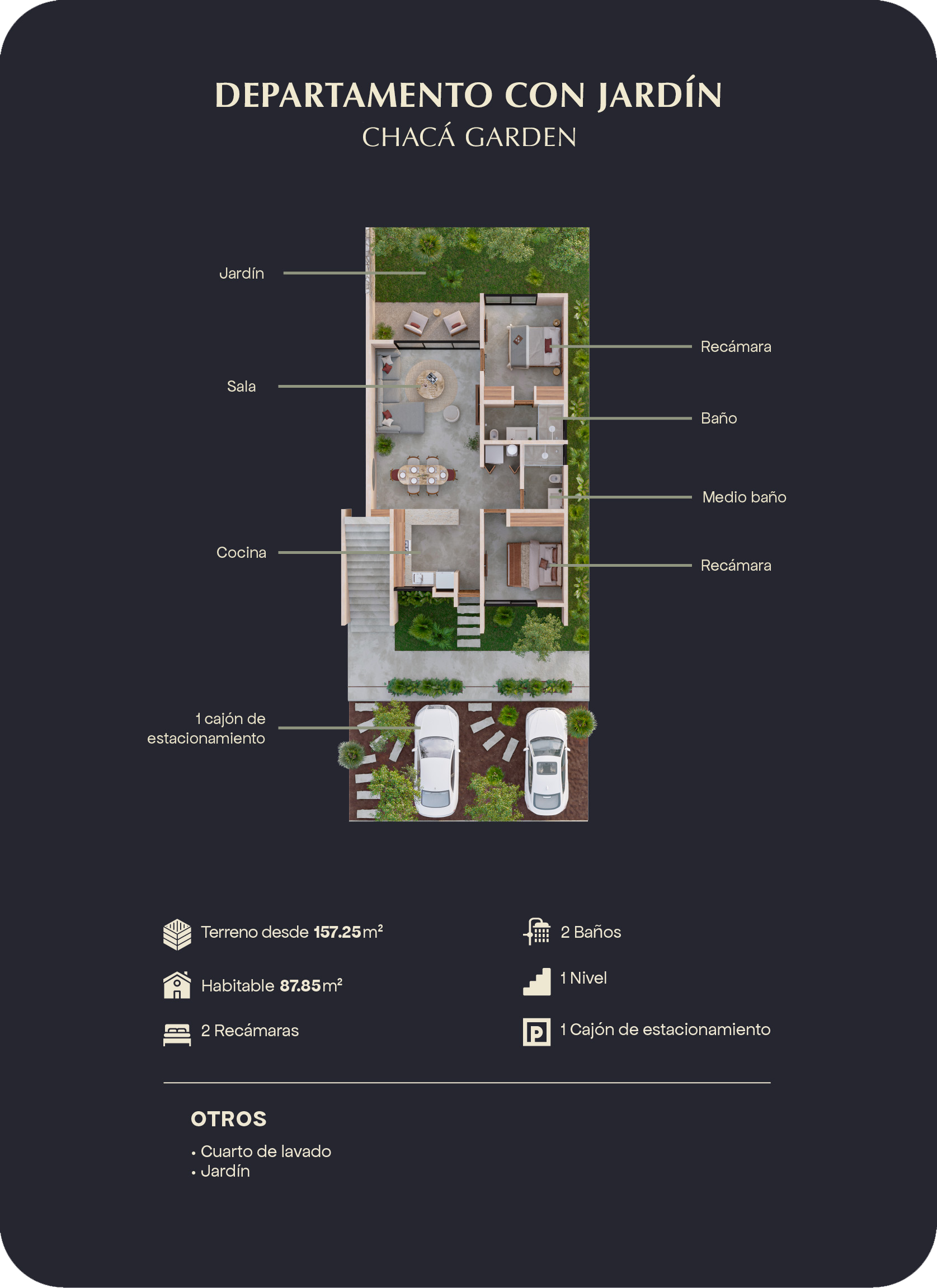 departamento con jardin